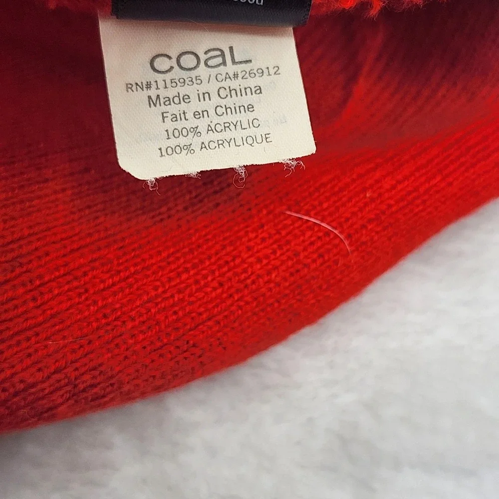 VINTAGE Coal Hat Beanie One Size Red‎ Knit Cuffed Slouch Fit Skate Skater Mens